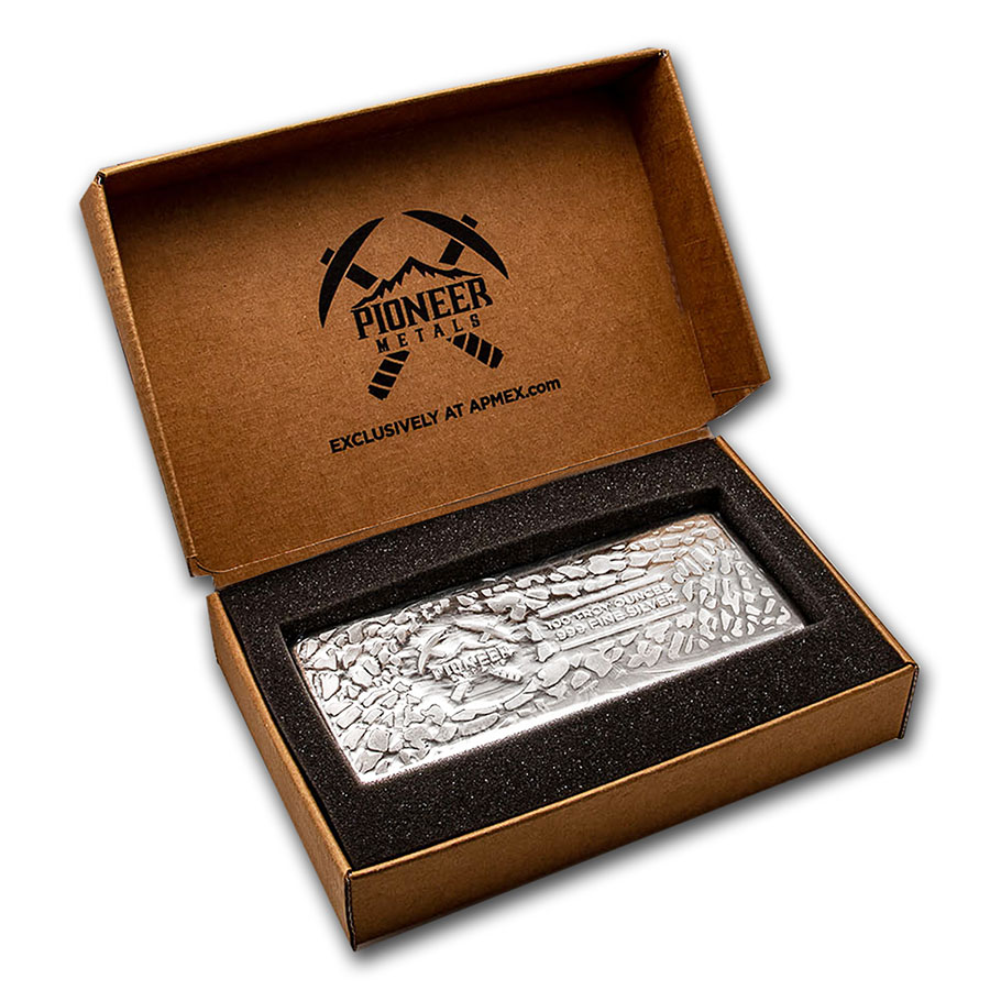 20pcs.アメリカン　シンバー999 グリーン】100オンスシルバーバー-Pioneer Metals .999ファイン